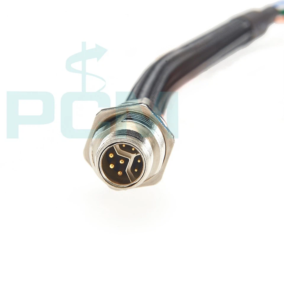 M12 Y Kòd 8 Pin Male Connector Capteur ekstansyon Kab