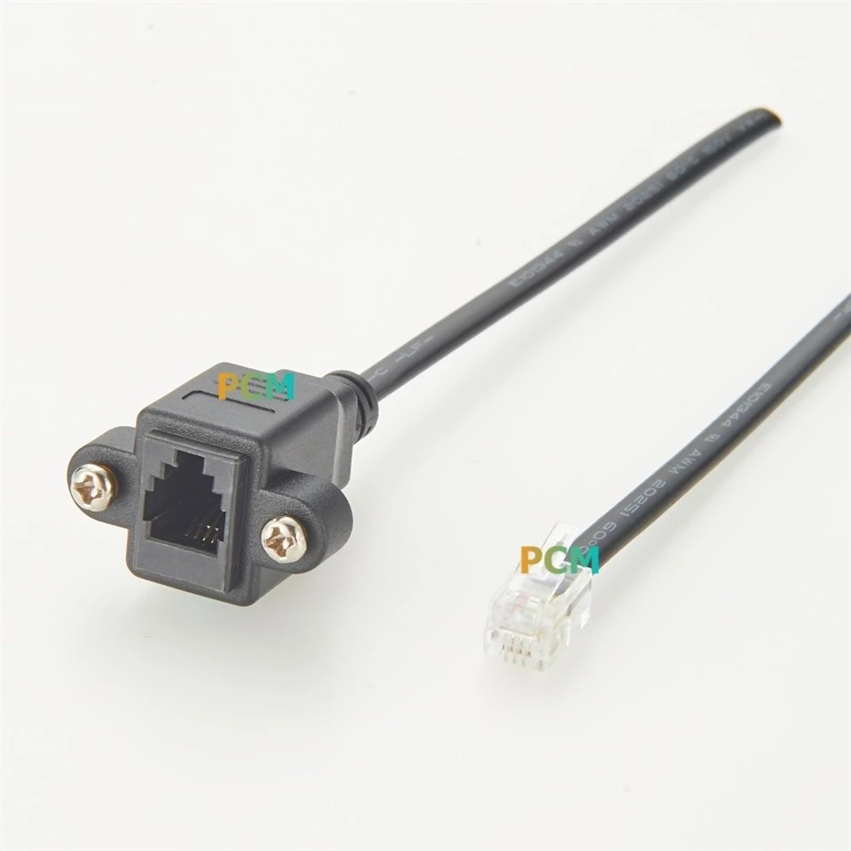 RJ9 RJ11 4P4C Panel Mount Cable factory
