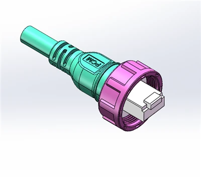 Endistriyèl CAT 8 40G Single Ended Waterproof RJ45 Shielded Cable IP67 M20 Standard