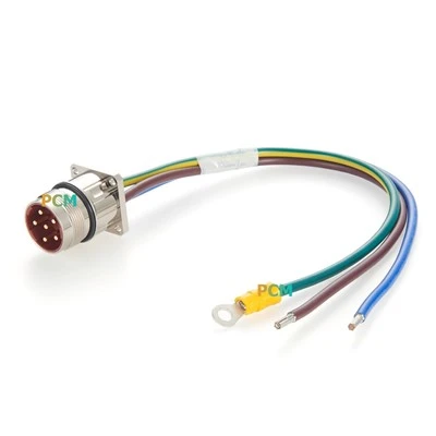 Panel Mount M 23 6 PIN Gason Dwat Connector Thread pou Motors Servo