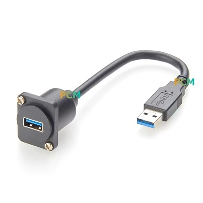USB 3. 0 D-Type Modil Panel Mount Bulkhead Feed Thru Coupler Cable