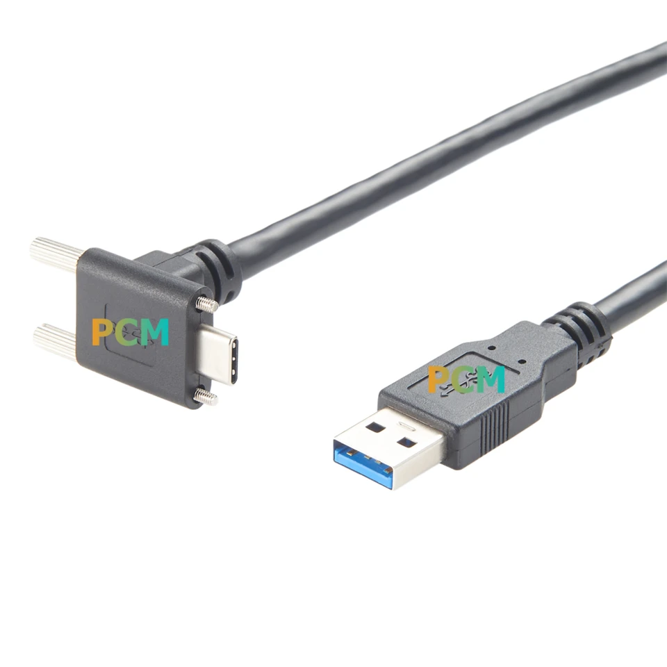 USB 3.0 To Up Angled USB 3.1 Locking Cable
